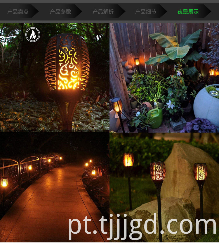 Solar Powered Flame Garden Light